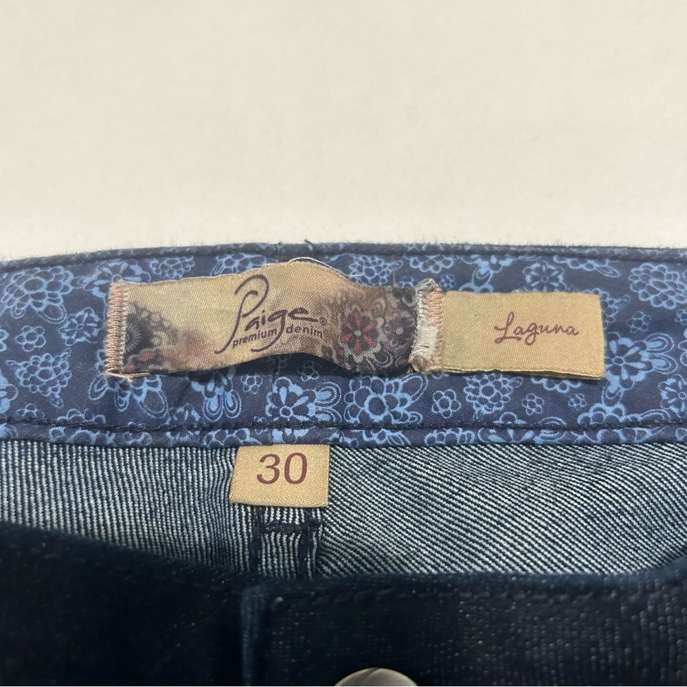 Paige‎ Laguna Women's Size 30 Blue Low Rise Denim Jeans 33x28 Made in USA - Picture 5 of 10